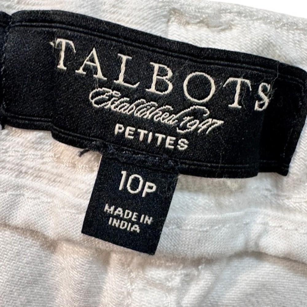 Talbots White Wide Leg Pants with Pink & Green Striped Belt - Picture 4 of 6